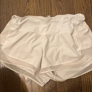 White Lululemon shorts